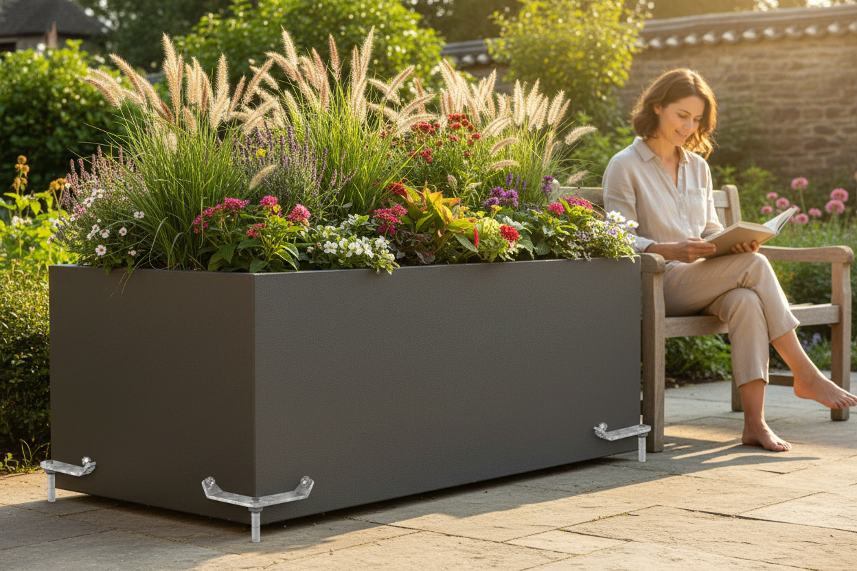 Heavy Duty Anti-Tip Anchor Kit for Large Public Planters - Galvanised Steel with Screws Included for... | Barriers Co