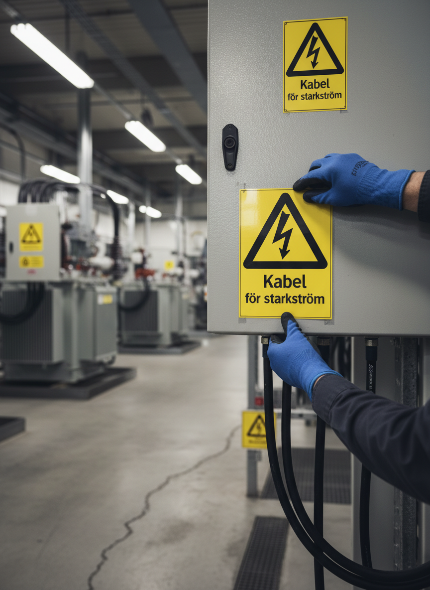 Premium Warning Sign for High Voltage Cables - Durable PVC, Magnet, and Aluminum Options with Easy Installation