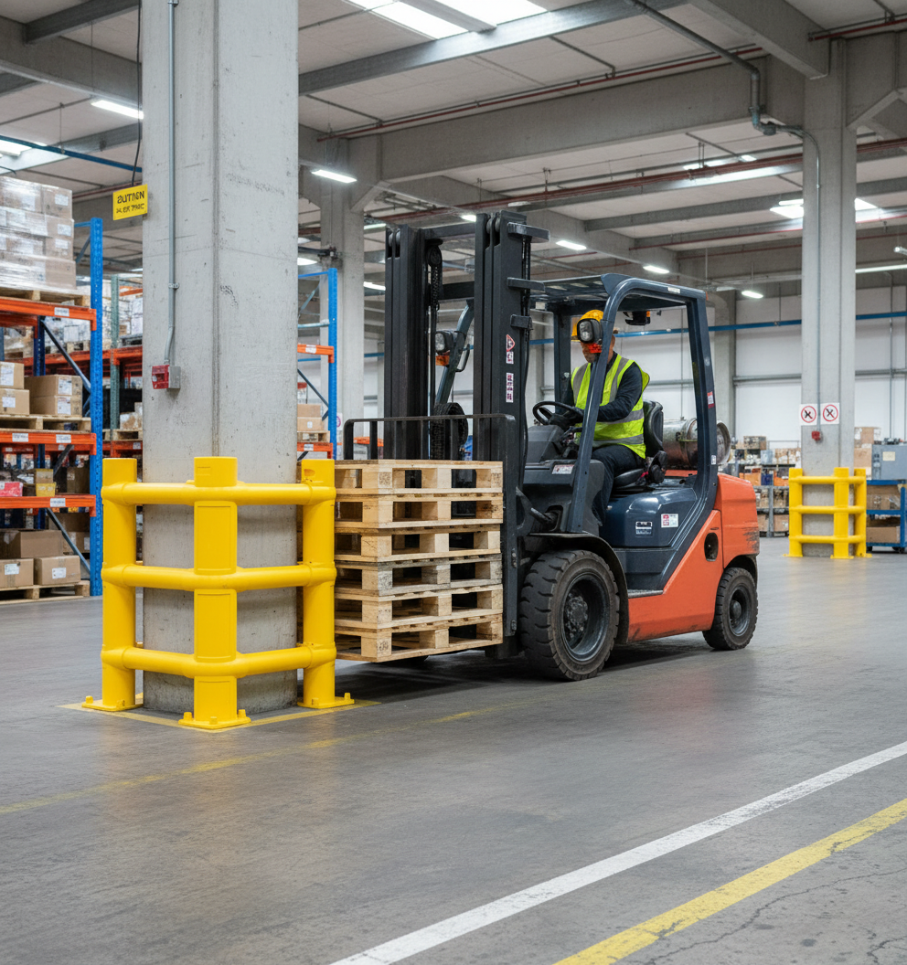 Premium Universal Column Protector - Flexible Impact Absorption for 200-700 mm Columns in Industrial Settings