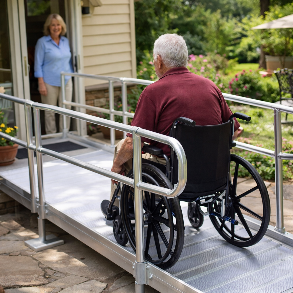 Handrail – Aluminium – Double System – Wheelchair Ramp