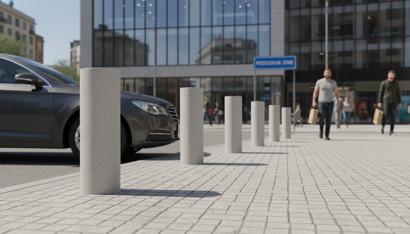 Premium Cylindrical Concrete Bollard for Impact Protection with Elegant Design and Reinforced Option