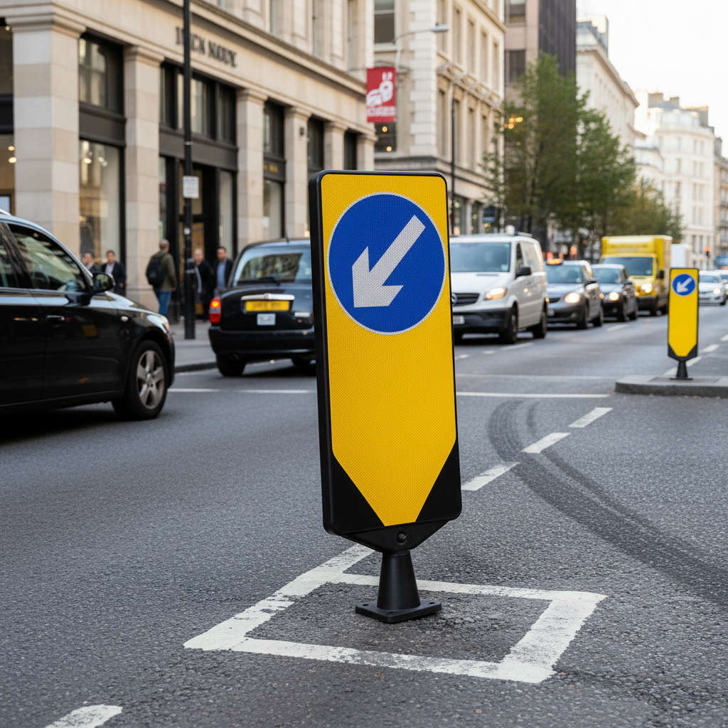 Premium Self-Righting Traffic Bollard with Retro-Reflective Features for Road Safety