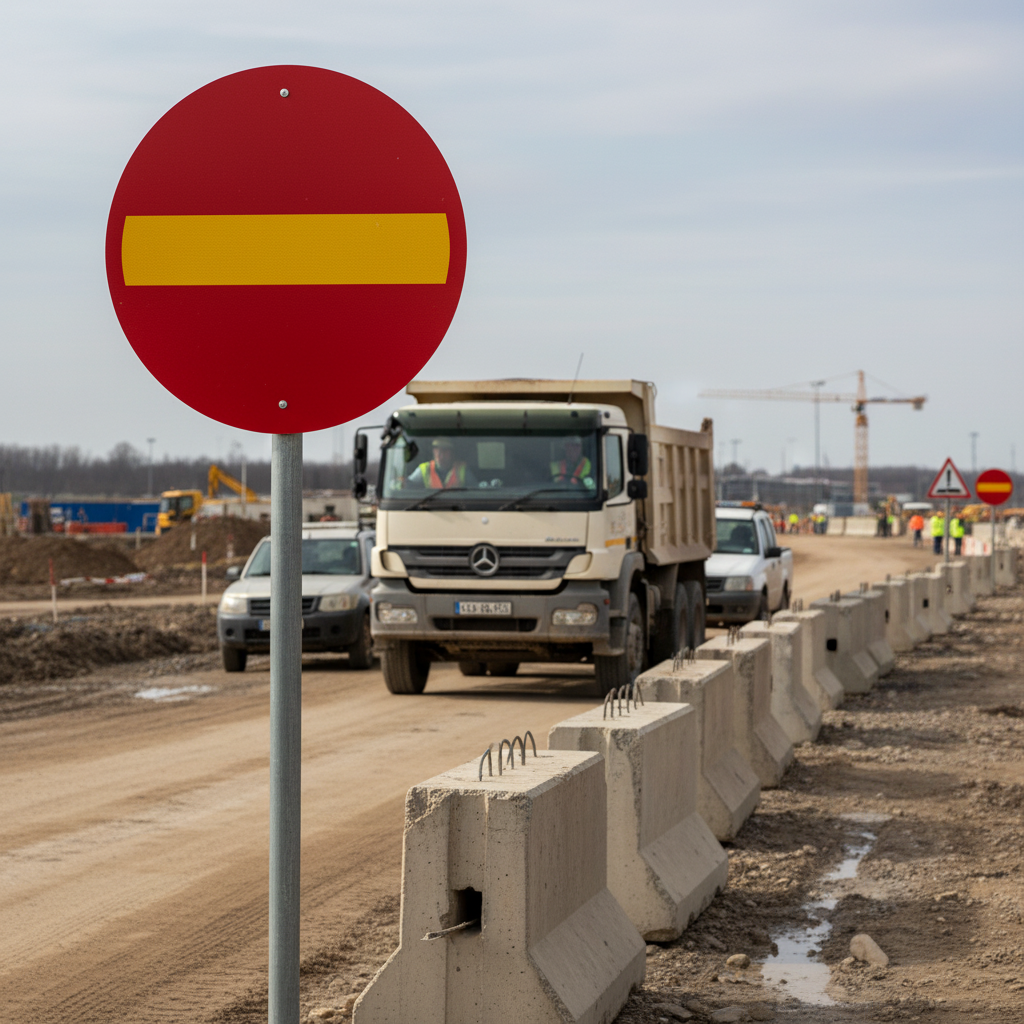 Premium Traffic Prohibition Sign Ø 600 mm - Durable Outdoor Use - High-Quality Professional Grade for Industrial and Commercial Applications