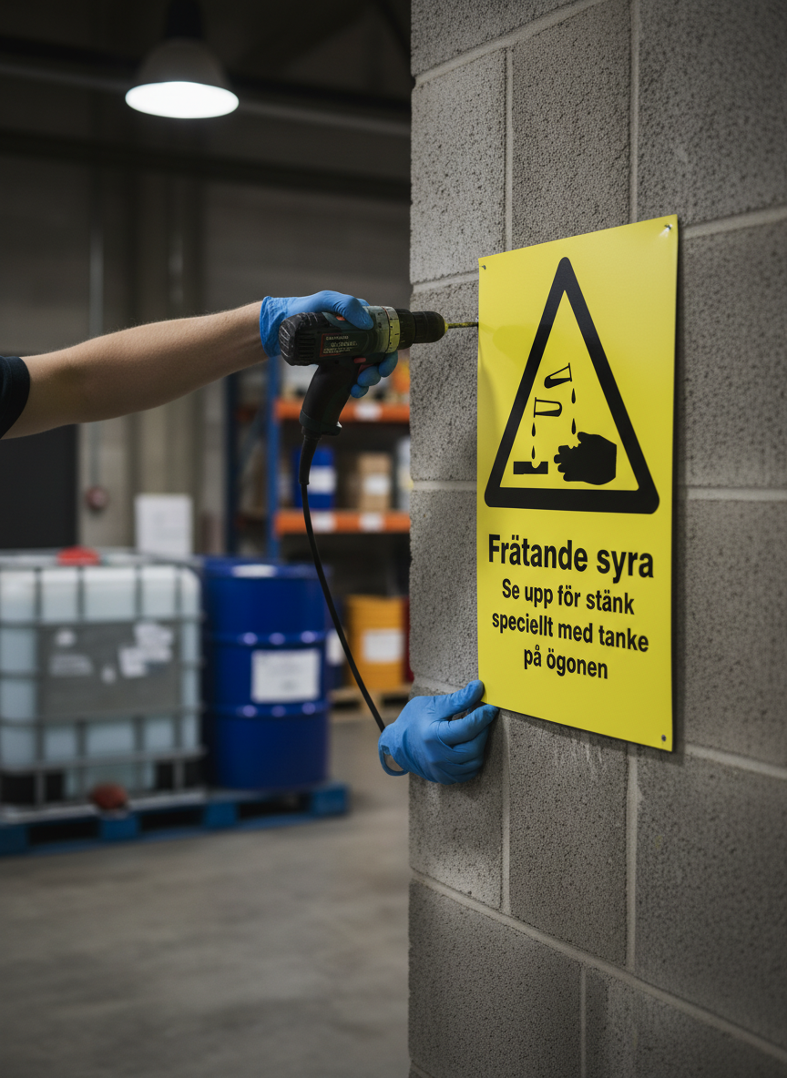 Premium Warning Sign for Corrosive Acid - Durable Material Options with Multiple Sizes for Safety and Visibility