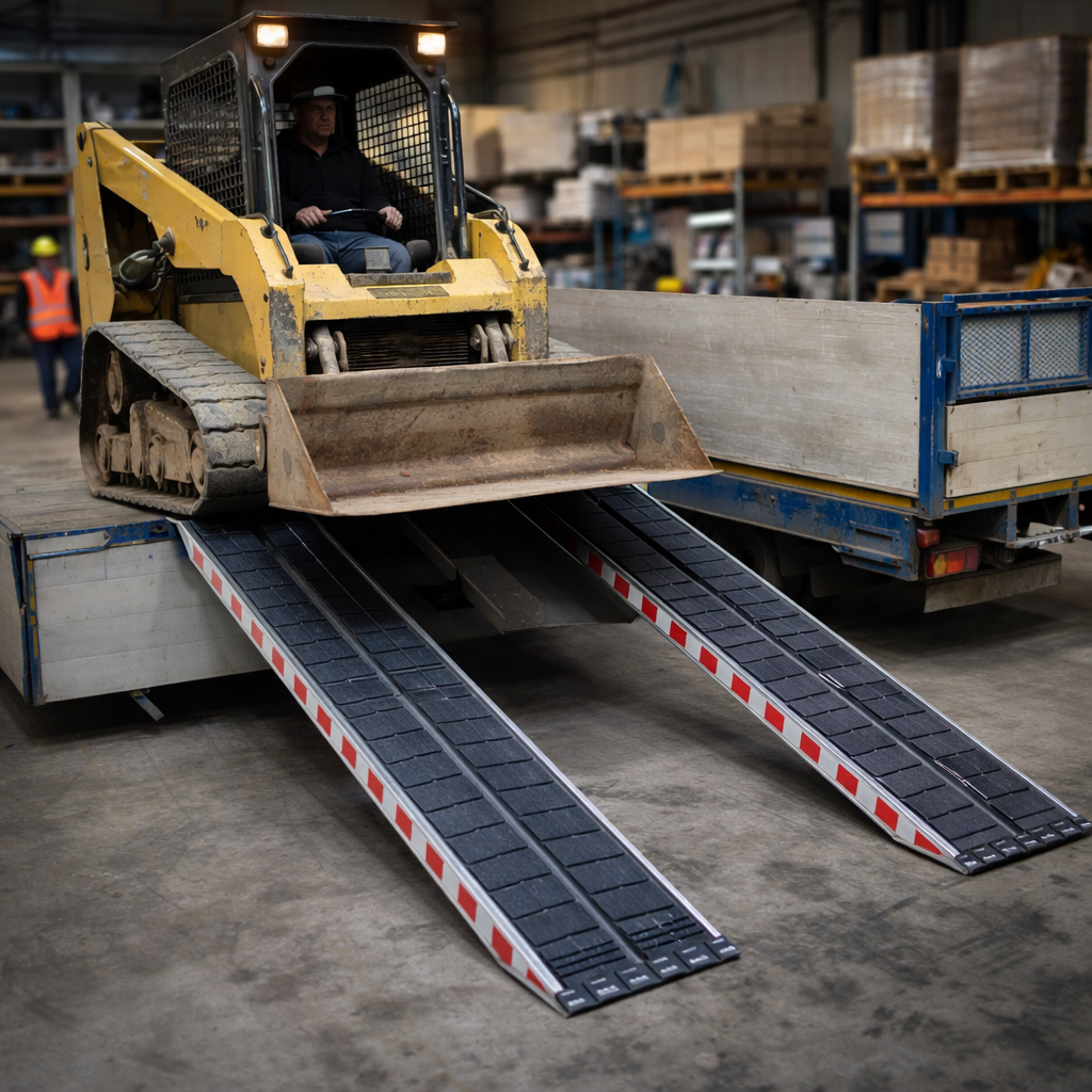 Heavy Duty Steel Track Ramps – 3500mm x 480mm – Rubber Coating – Industrial Use