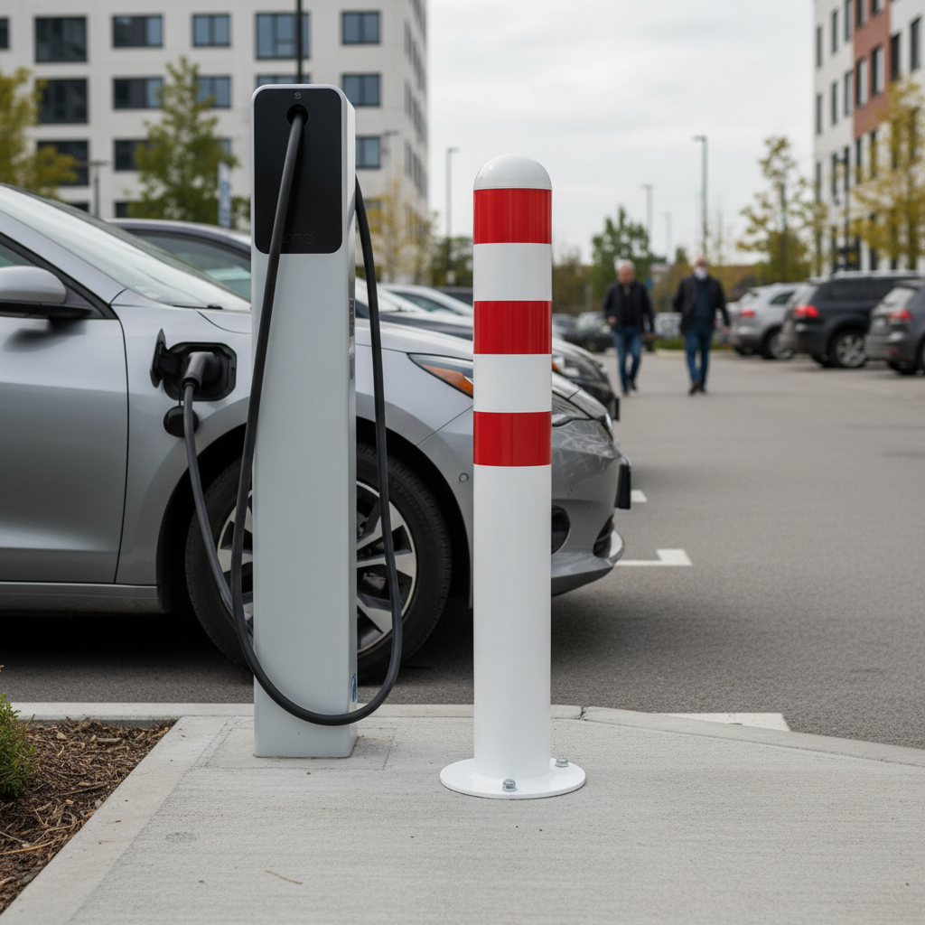 Professional Heavy Duty EV Charging Point Protection Bollard - Powder Coated Finish for Enhanced Durability and Visibility