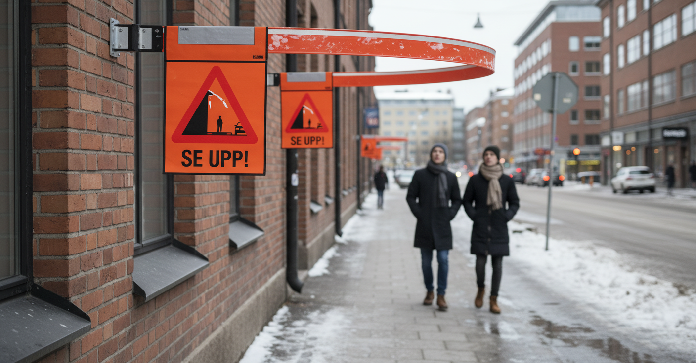 Premium Long Flexible Warning Barrier with Flags for Snow and Ice Safety - Easy Installation and Secure Locking