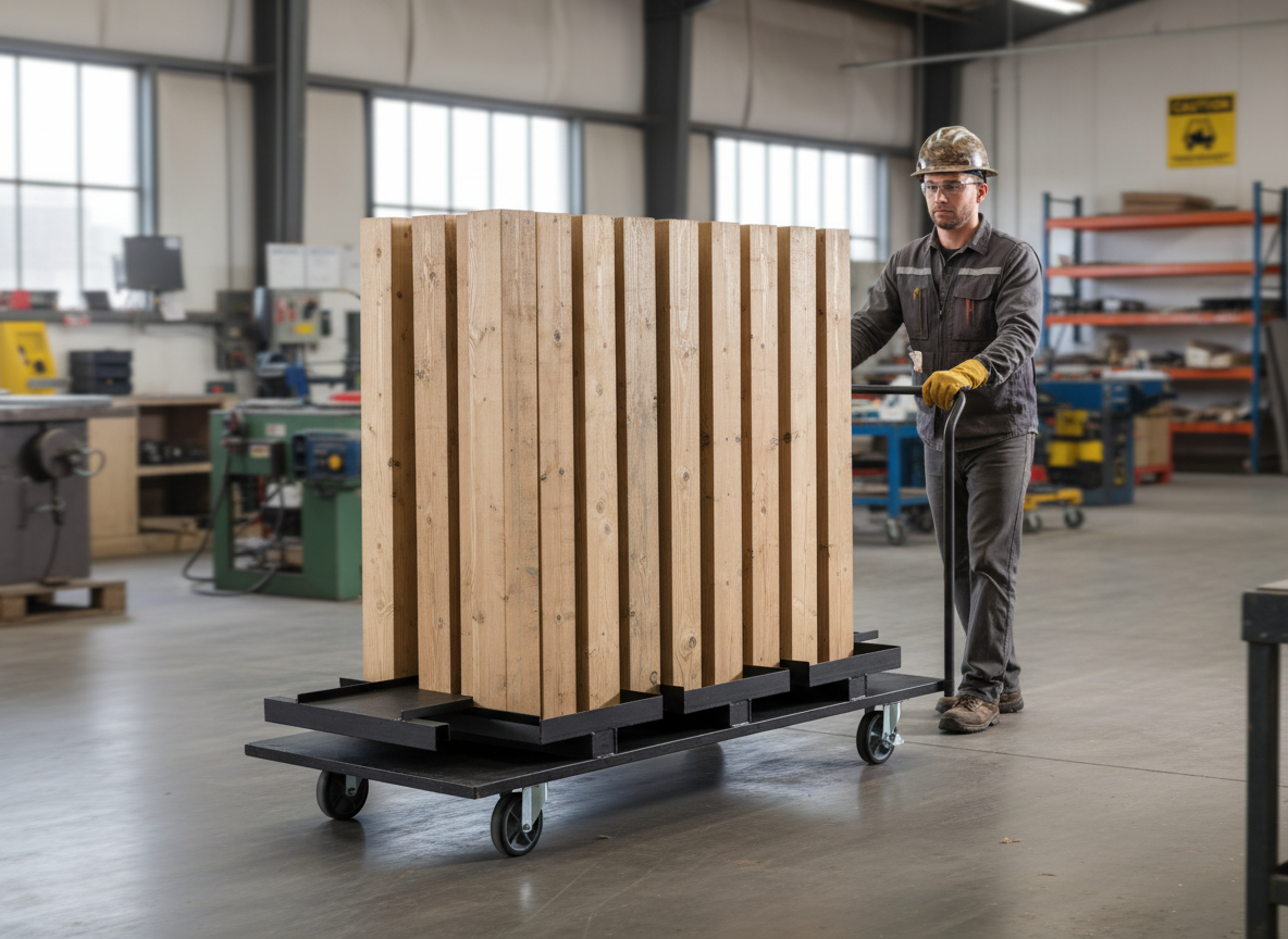 Heavy Duty Vertical Post Storage Cart for 18 Stanchions - Low Lift Design, Compact Dimensions for Easy Mobility
