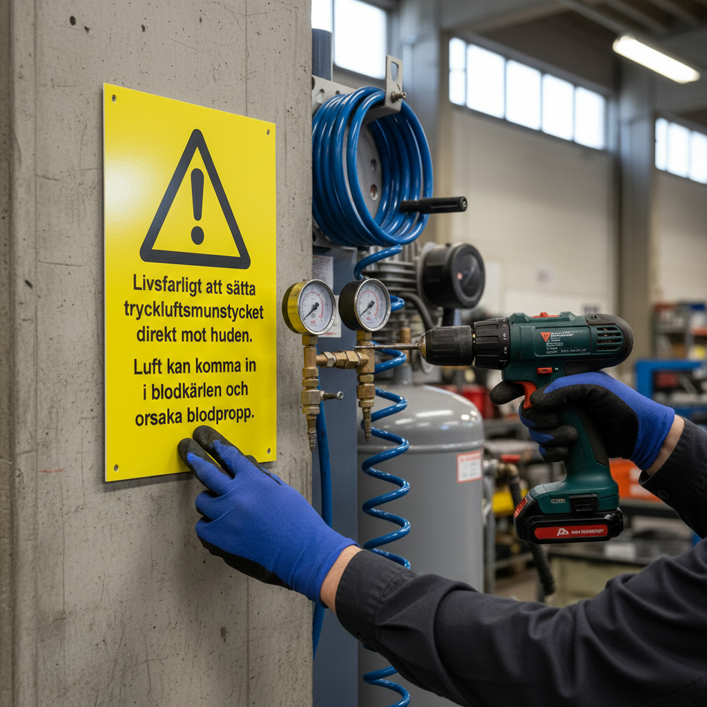 Professional Warning Sign for Risk Awareness - Self-Adhesive, Plastic, Magnetic, and Aluminum Options Available in Multiple Sizes