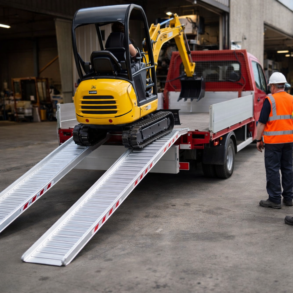 Aluminium Loading Ramps – 3500mm x 360mm – 3000kg Capacity – Plant & Mini Digger Use