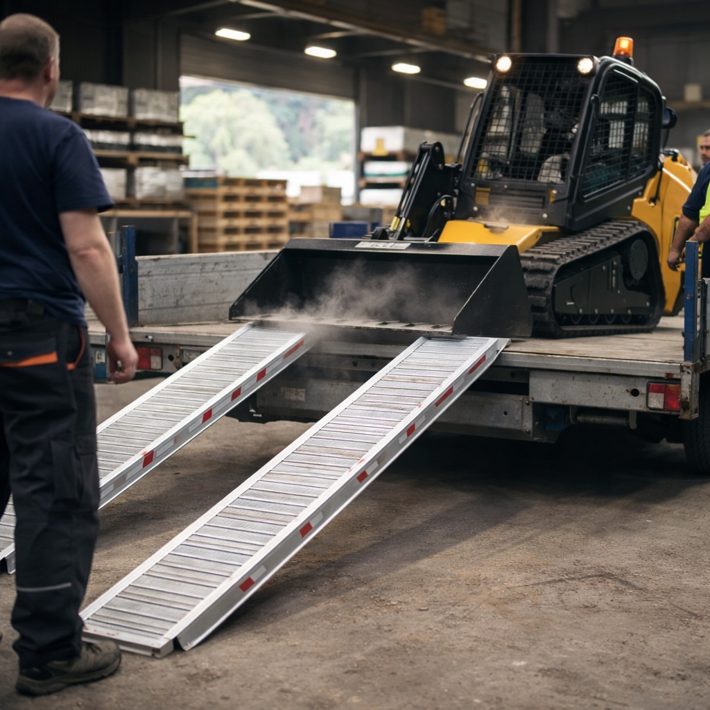 Aluminium Loading Ramps – 3000x460mm – 9000kg Capacity – Excavator & Digger Use
