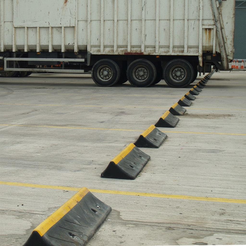 Heavy Duty Rubber Wheel Stops for Trucks and Trailers - 1000mm Length with Fixings for Secure Parking | Barriers Co