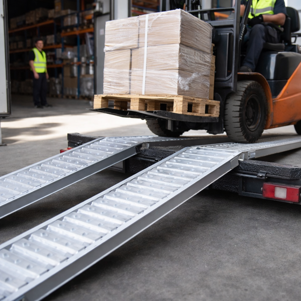 Heavy Duty Aluminium Loading Ramps – 3000x520mm – 18290kg Capacity – Industrial Use