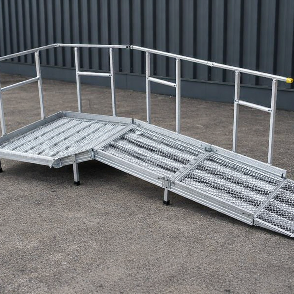 Aluminium Modular Ramp Kit – 1300mm x 2500mm – Platform & Handrails – Wheelchair Access