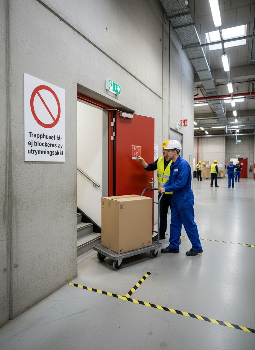Professional No Blocking Sign for Stairwells - Durable Materials, Various Sizes, Easy Installation Options
