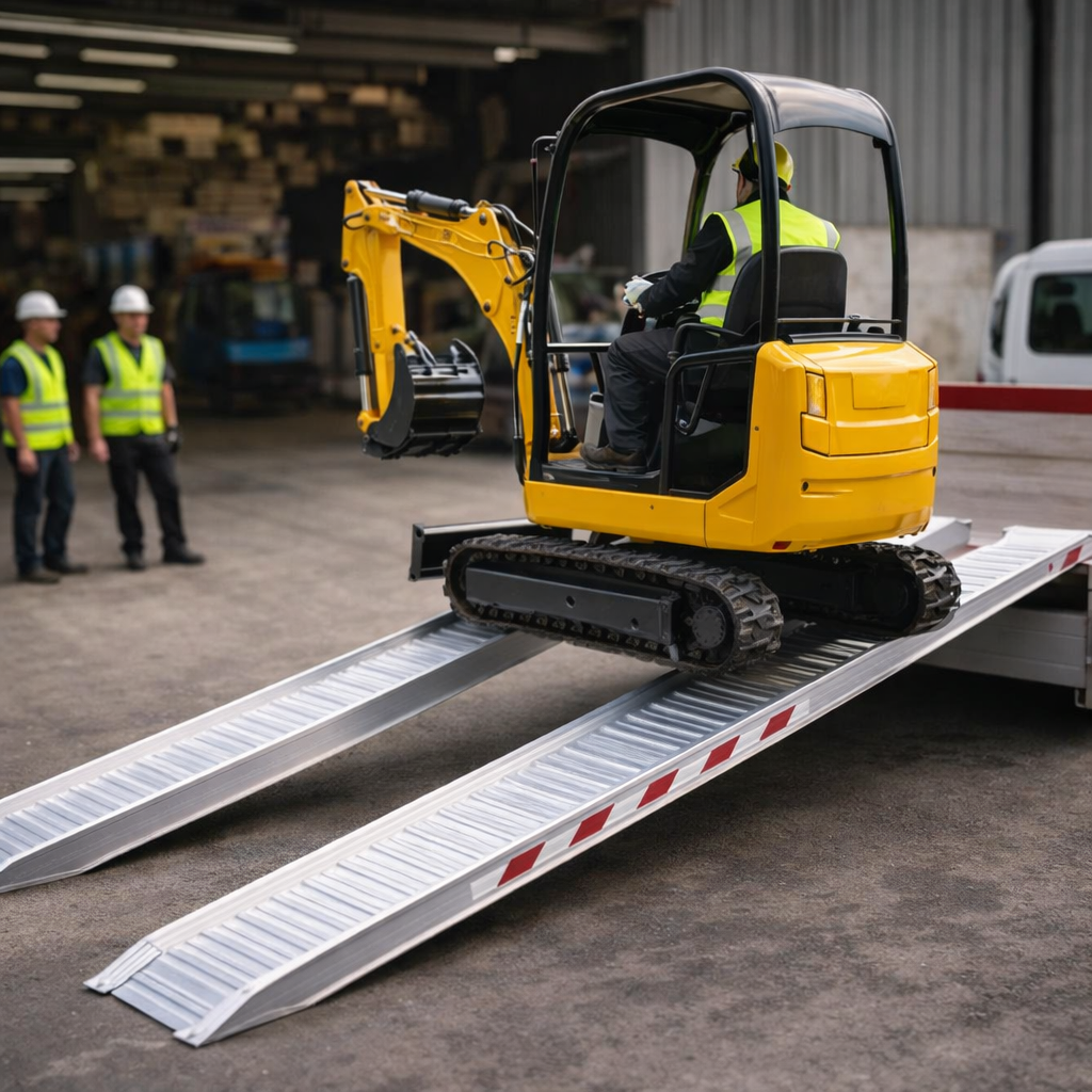 Aluminium Loading Ramps – 4500x360 mm – 2750 kg Capacity – Plant & Mini Digger Use