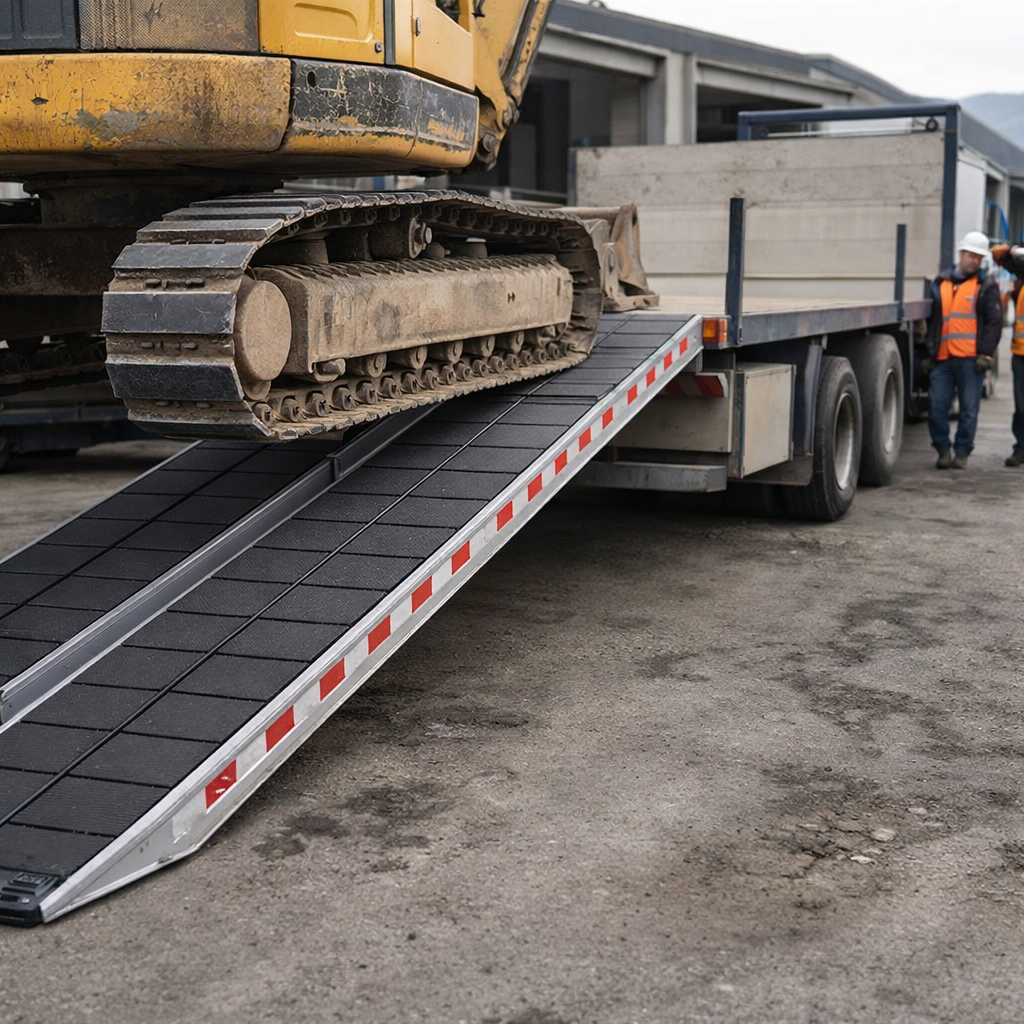Heavy Duty Ramps for Steel Tracks – 4500mm x 720mm – Rubber Coating – Industrial Use
