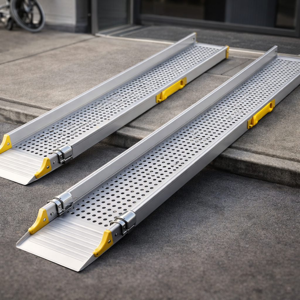 Adjustable Telescopic Wheelchair Ramps – 6ft-12ft – 275kg Capacity – Domestic Use