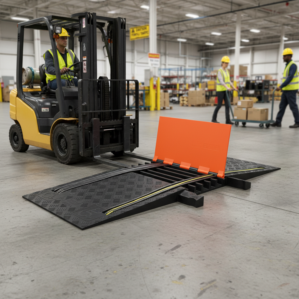 Premium 5 Channel Cable Protector Ramp for Heavy Duty Use - Durable and High-Performance Design