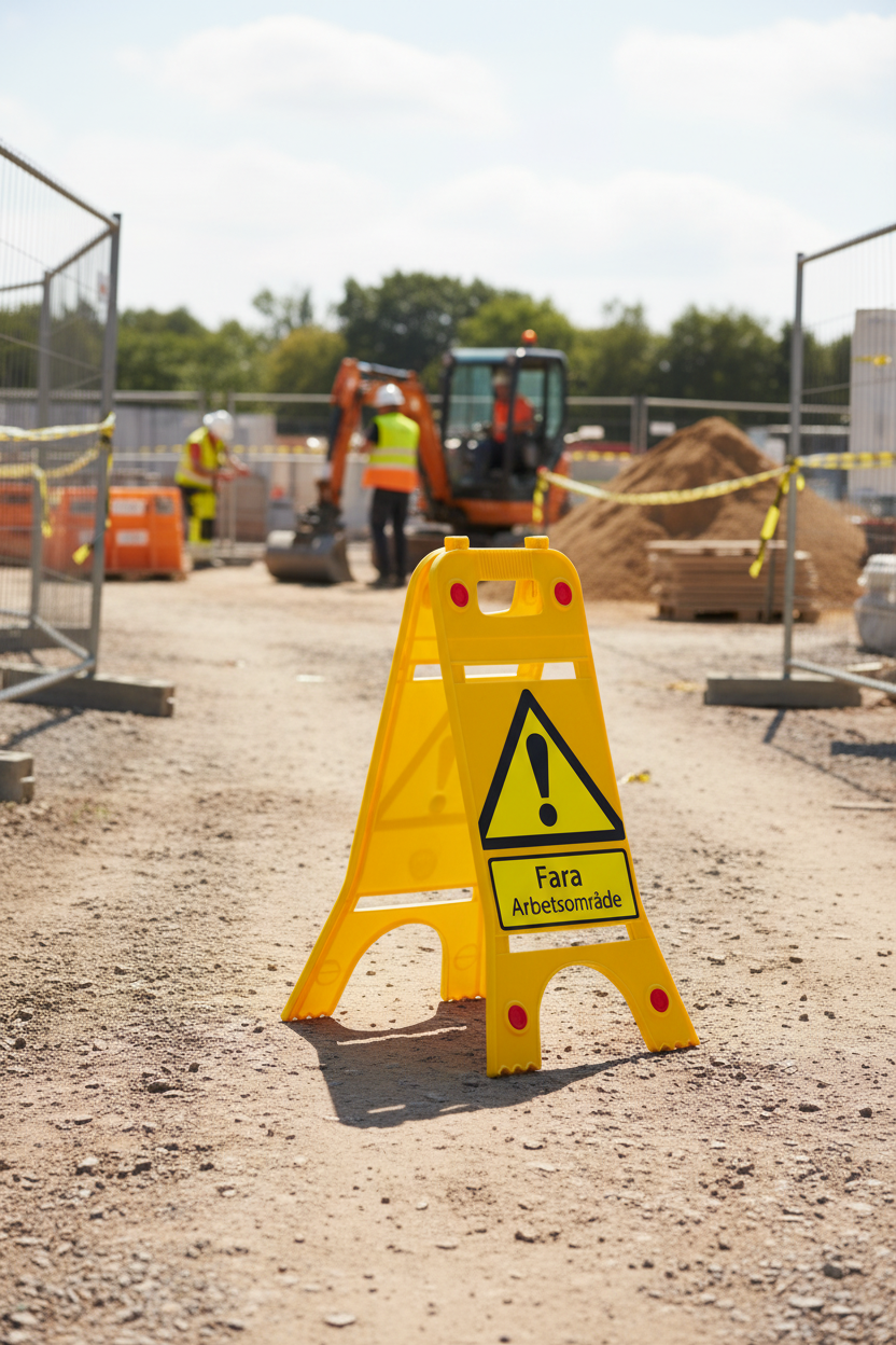 Premium Floor Standing Safety Sign for Chemical Spill Warning - Durable and Portable with Double-Sided Message and Reflectors