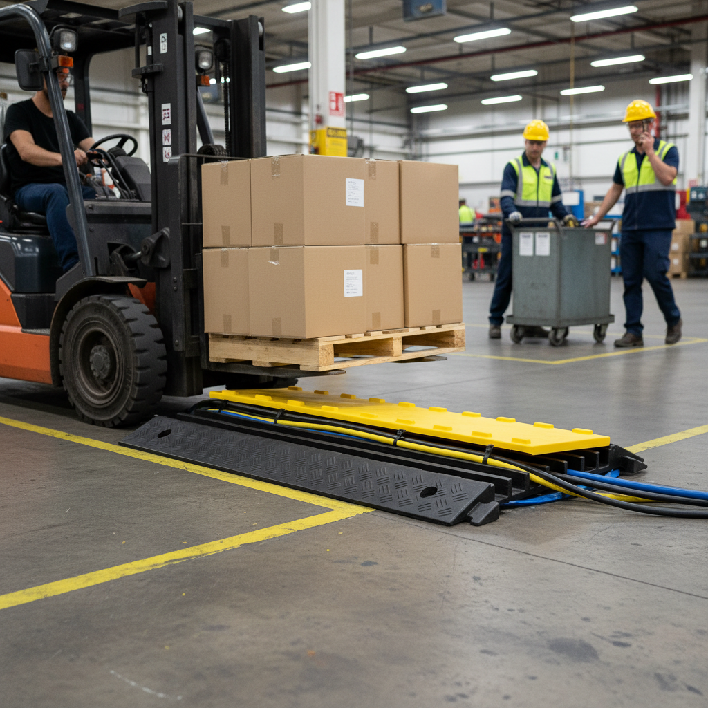 Premium 5 Channel Heavy Duty Cable Ramp for Traffic Management and Protection - High-Quality Professional Grade for Industrial and Commercial Appli...