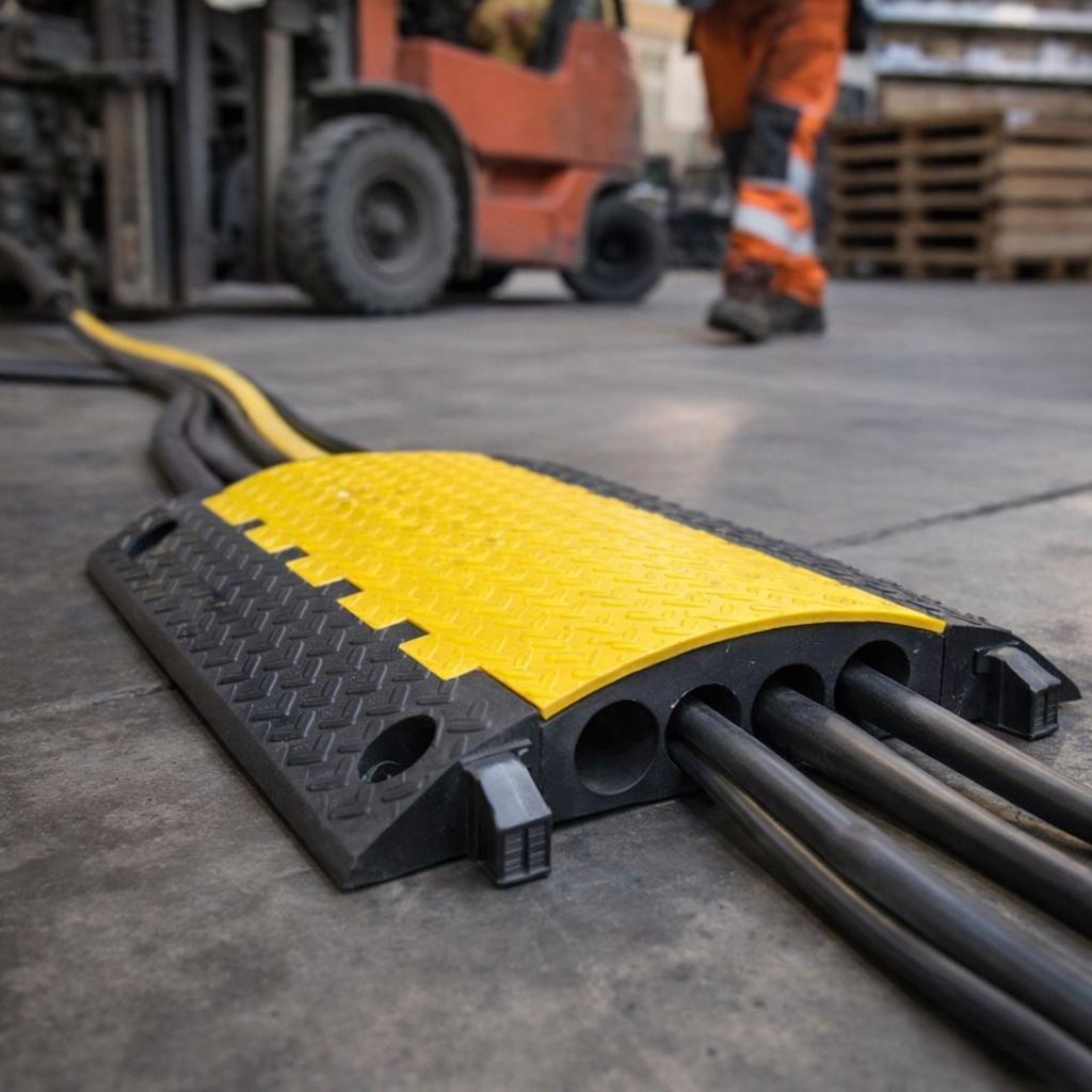 Heavy Duty Cable Protector – 122mm H x 766mm W – 6 Channels – Vehicle & Pedestrian Traffic