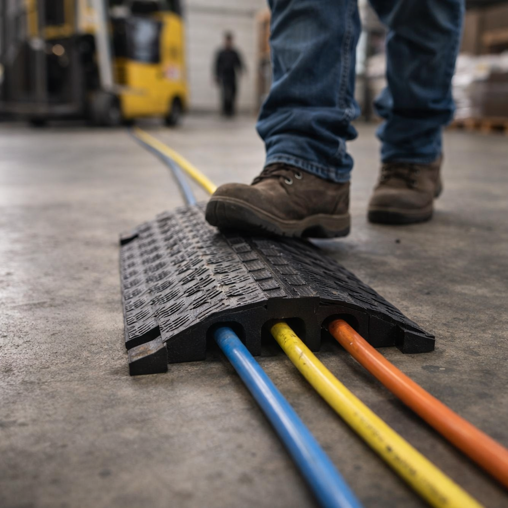 Drop-Over Cable Protector – Black – 954kg Capacity – Pedestrian & Vehicle Use