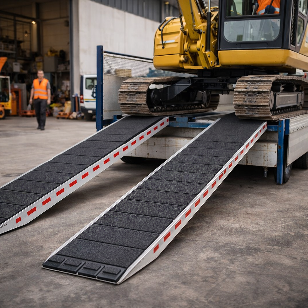 Industrial Grade Ramps – 3500mm x 720mm – 19,149kg Capacity – Steel Tracks