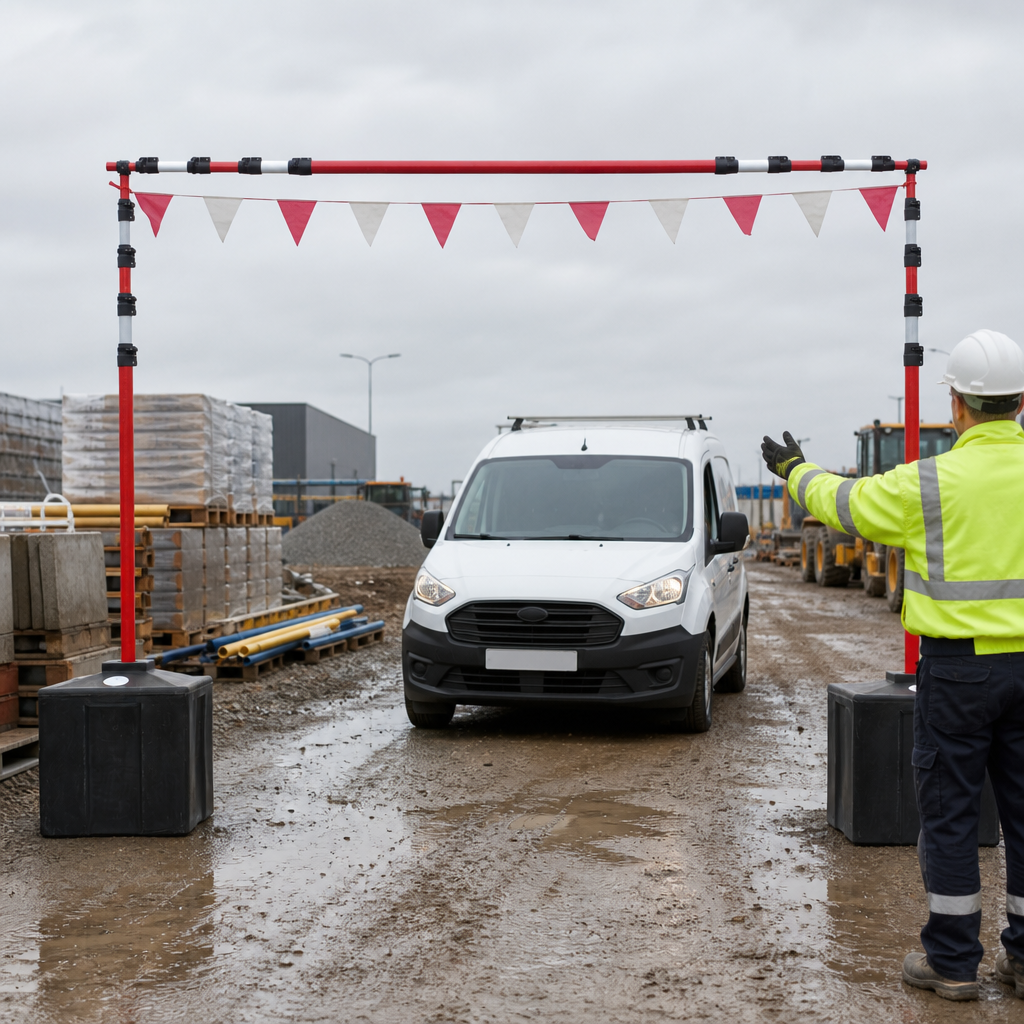 Fibreglass Height Restriction Goalpost Kit with Bunting for Construction Sites