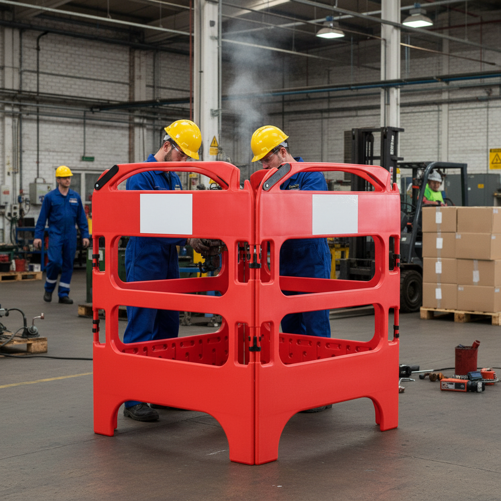 Premium Heavy Duty HDPE Plastic Street Works Barrier - Lightweight and Durable Design for Safety and Stability - Detail View