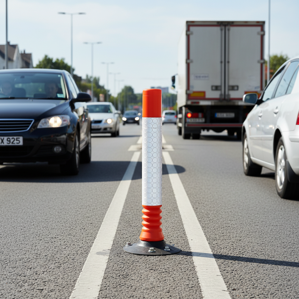 Professional Flexible Delineating Post 750mm - Durable Self-Righting Marker for Traffic Management