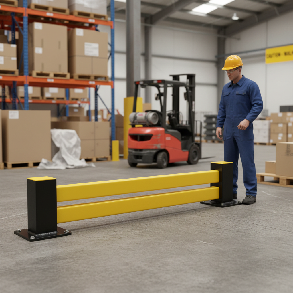 Premium Low-Level Hybrid Barrier Straight Kit for Asset Protection with Flexible Rails for Custom Installations | Barriers Co