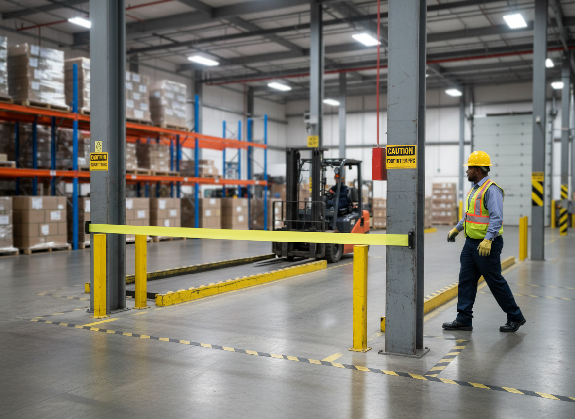 Premium Magnetic Belt End for Wall-Mounted Barrier Systems with Quick Secure Connection