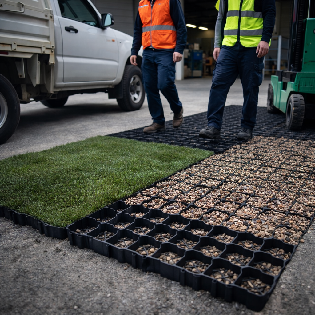 Geogrid – 100cm x 100cm x 40mm – Premium – Ground Reinforcement