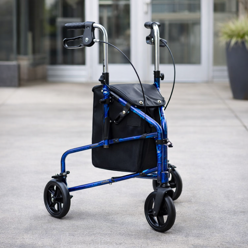 Tri-Walker with Bag – Adjustable, Foldable – Mobility Aid