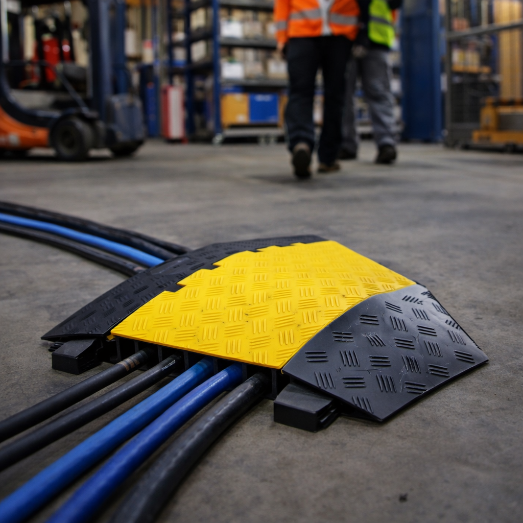 Industrial Cable Protector – 45 Degree Curve – 5 Channel – Indoor/Outdoor