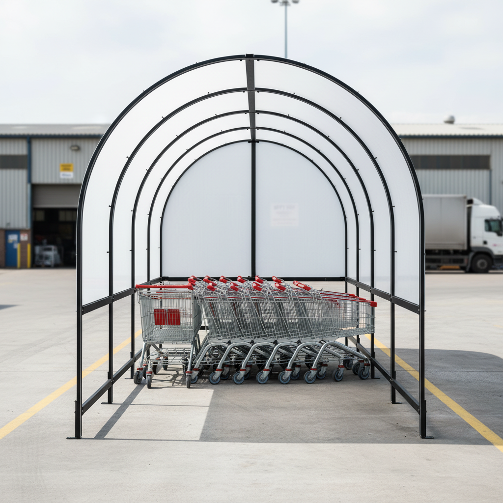 Premium Barrel Roof Trolley Shelter Extension Module - 8m Depth | Barriers Co