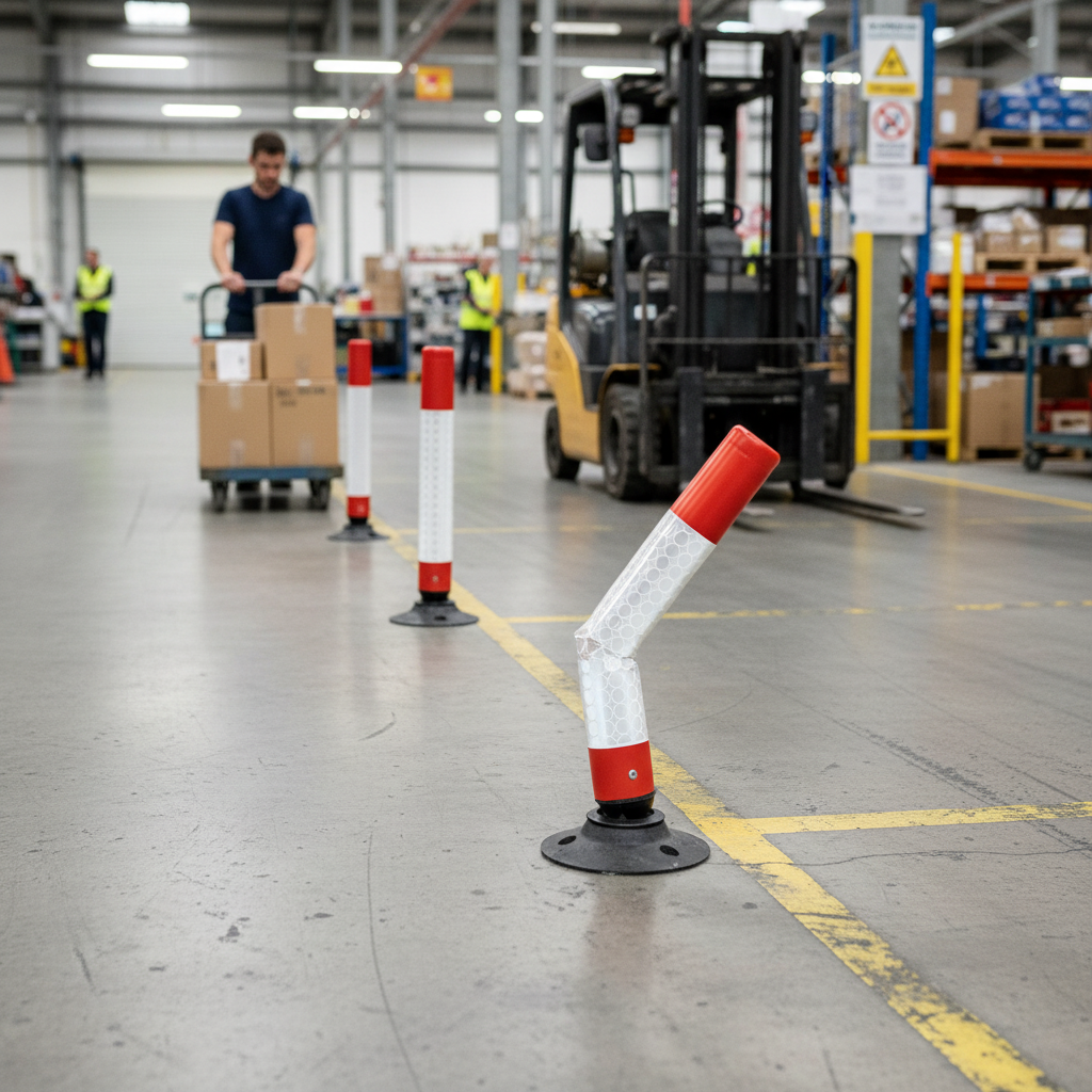 Premium Self-Righting Delineating Post with Reflective Sleeve for Flexible Traffic Management