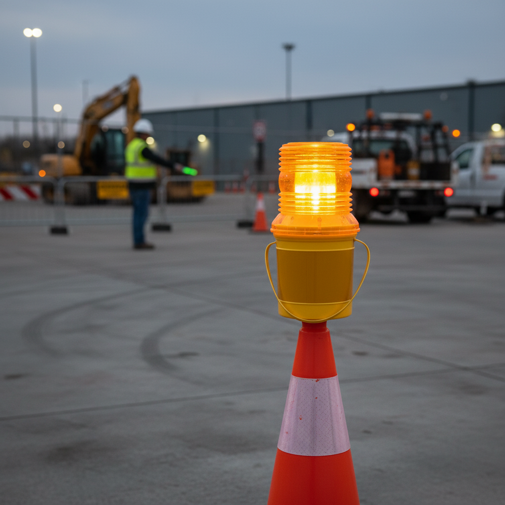 Professional Traffic Cone Light with 360-Degree Lens and Durable Design for Enhanced Visibility