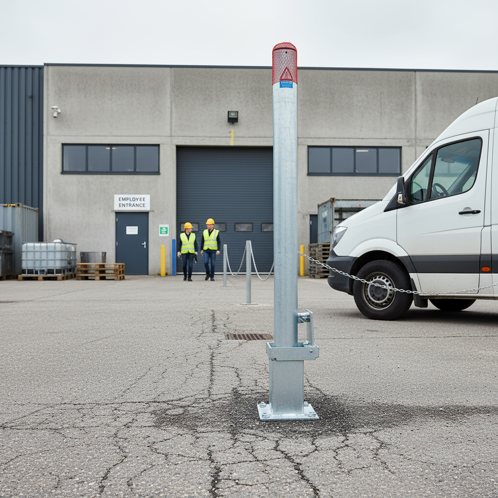 Premium Removable Galvanised Parking Bollard 900mm x 76mm for Vehicle Access Control