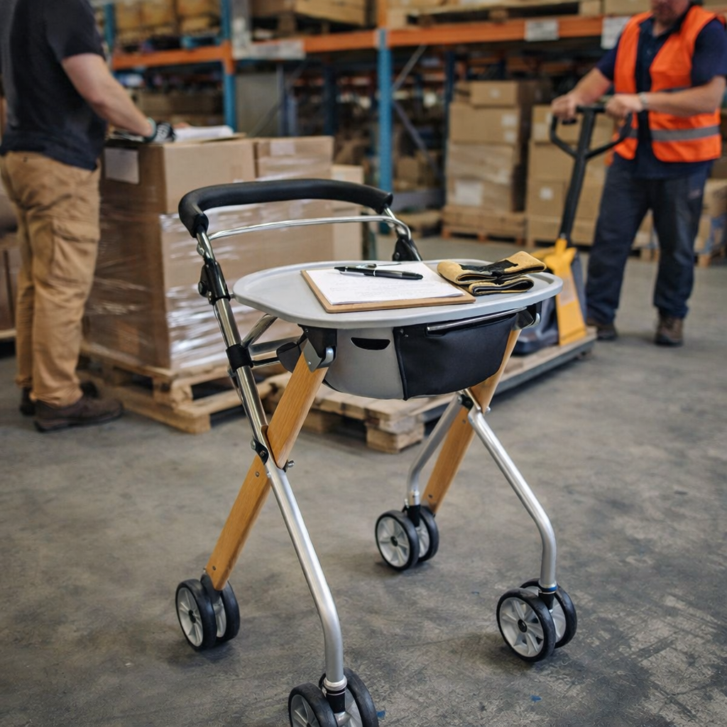 Indoor Rollator – White – 100kg Capacity – Mobility Aid