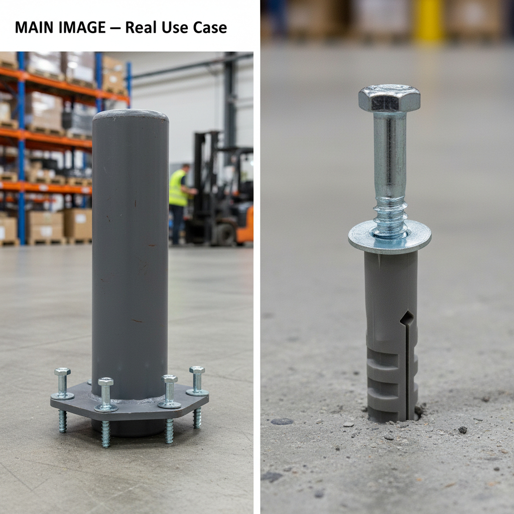 Premium Fixing Kit for Bollard Installation - Includes Coach Screws and Plugs (4-Pack) for Secure Mounting