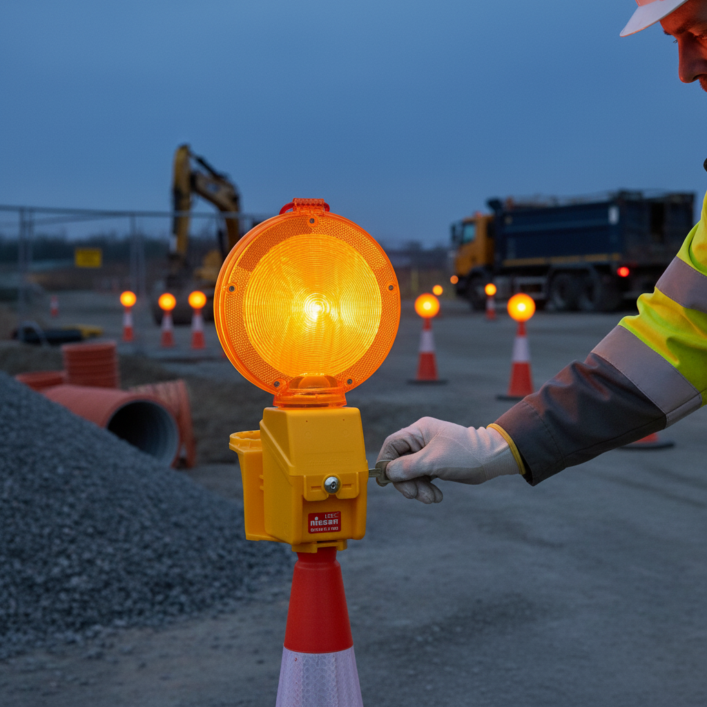Premium Twin-Sided Hazard Warning Light with Cone Bracket and 360-Degree Rotation for Enhanced Visibility
