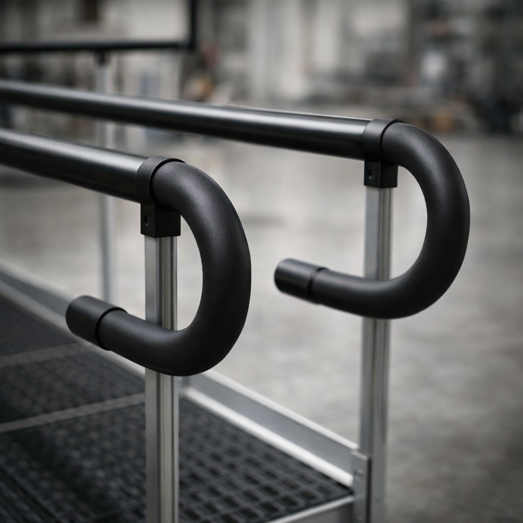 U-Shaped Handrail Endings – Black – Easy to Fit – Modular Ramp Kits