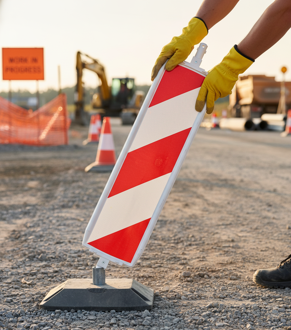 Professional Traffic Panel for Secure Guidance and Road Safety with Durable Reflective Surface and High Stability Features