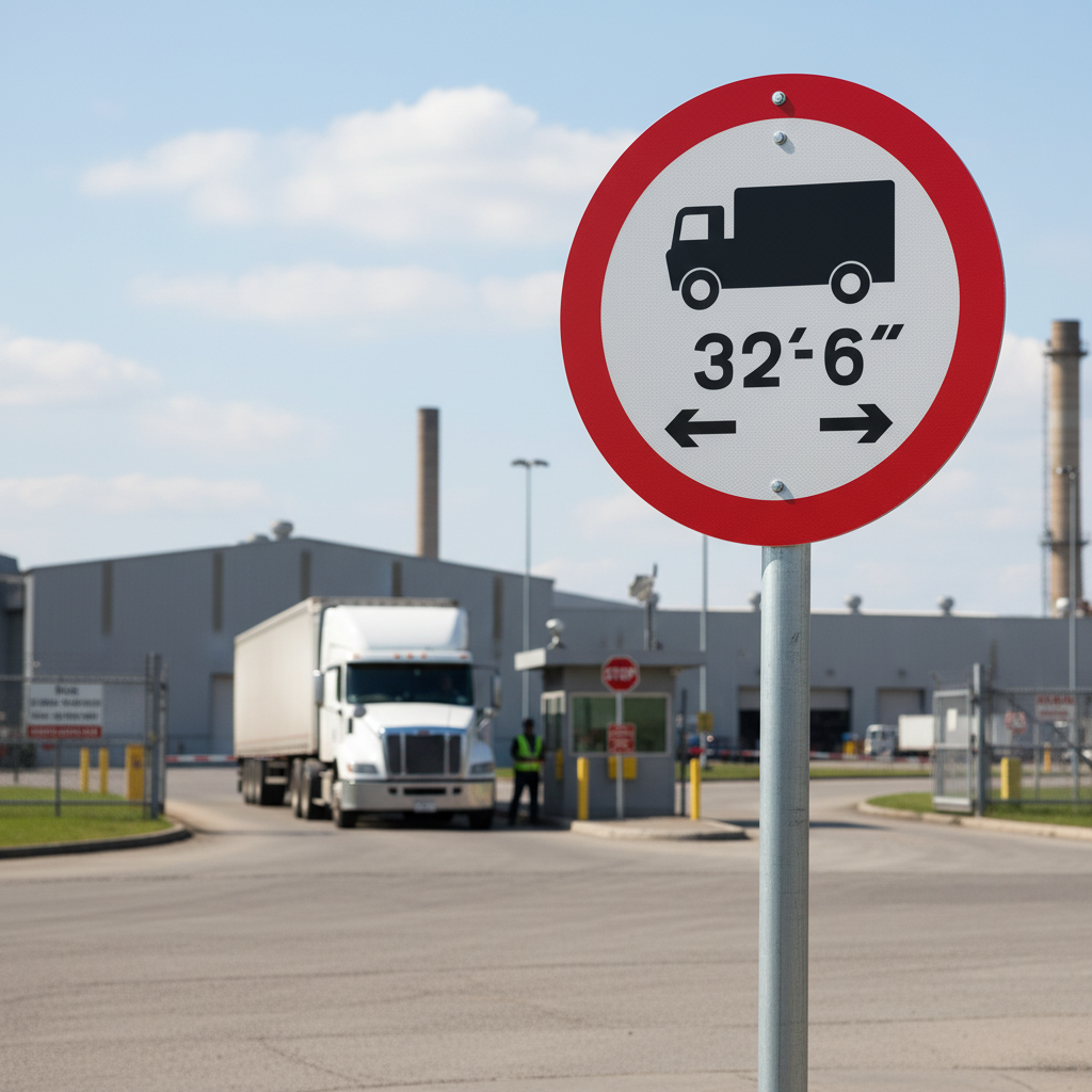 Professional Vehicle Length Restriction Post Sign - Customizable Length Indication for Traffic Management