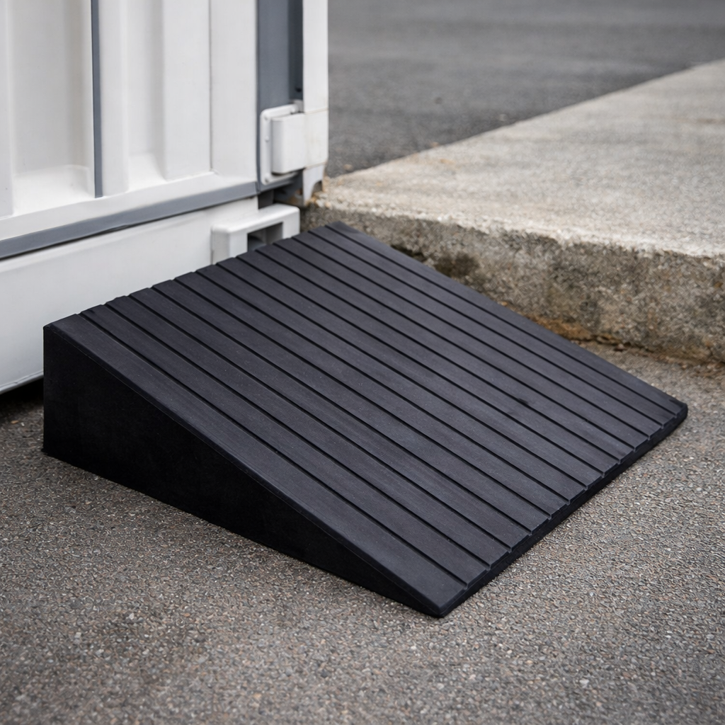 Rubber Threshold Ramp – 74mm to 80mm High – 500kg Capacity – Wheelchair & Mobility Scooter Access