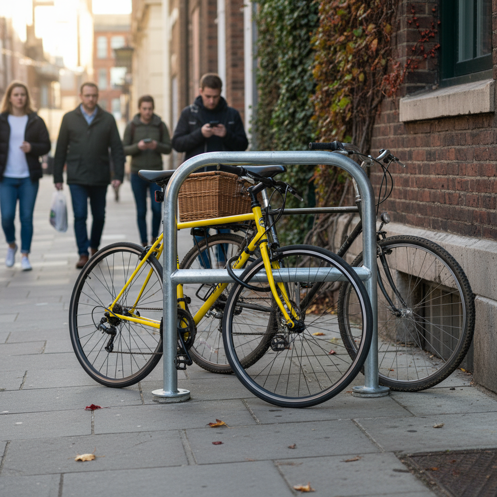 Premium Galvanised Bike Stand - Bolt Down or Cast-In Installation with High-Security Features... - side view | Barriers Co