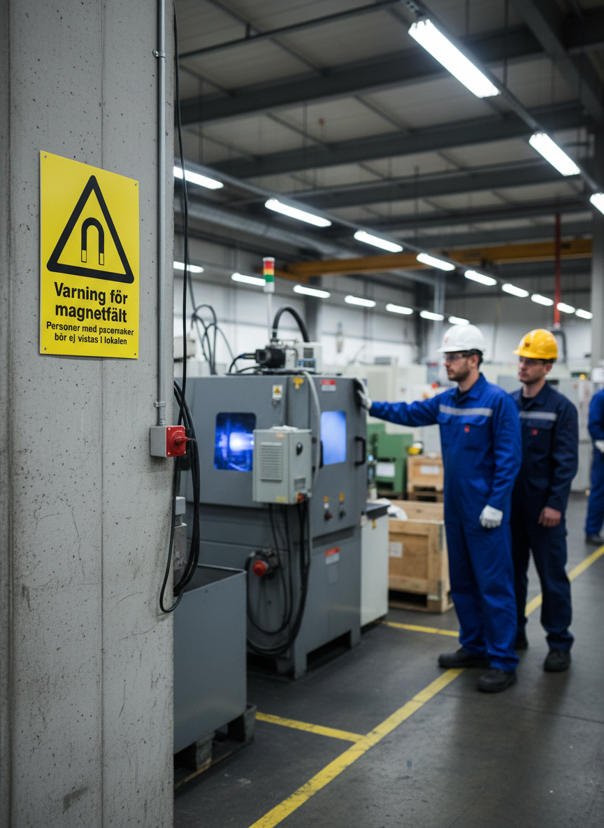 Professional Warning Sign for Magnetic Fields - Durable Materials and Various Sizes for Safety in Industrial and Public Spaces