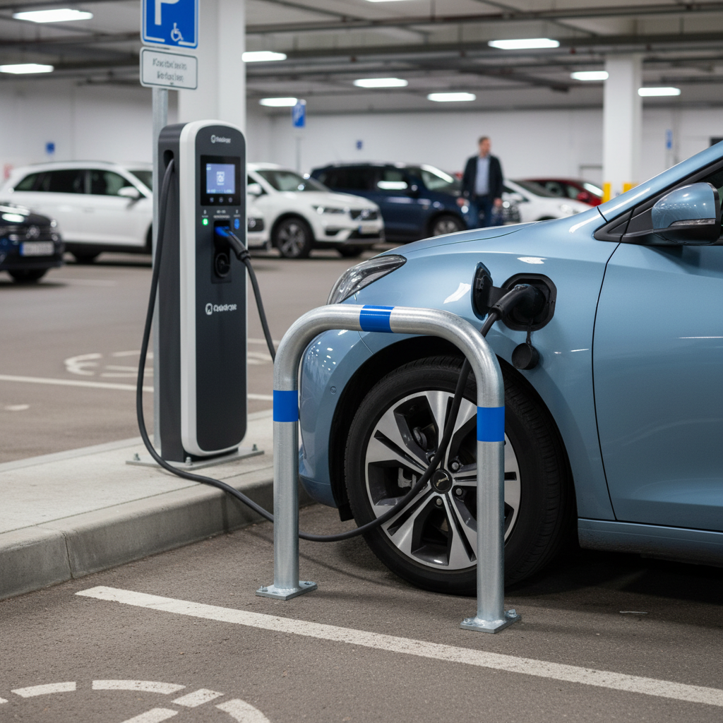 Heavy Duty Electric Vehicle Charging Point Hoop Guard 500mm for Collision Protection and Pedestrian Access